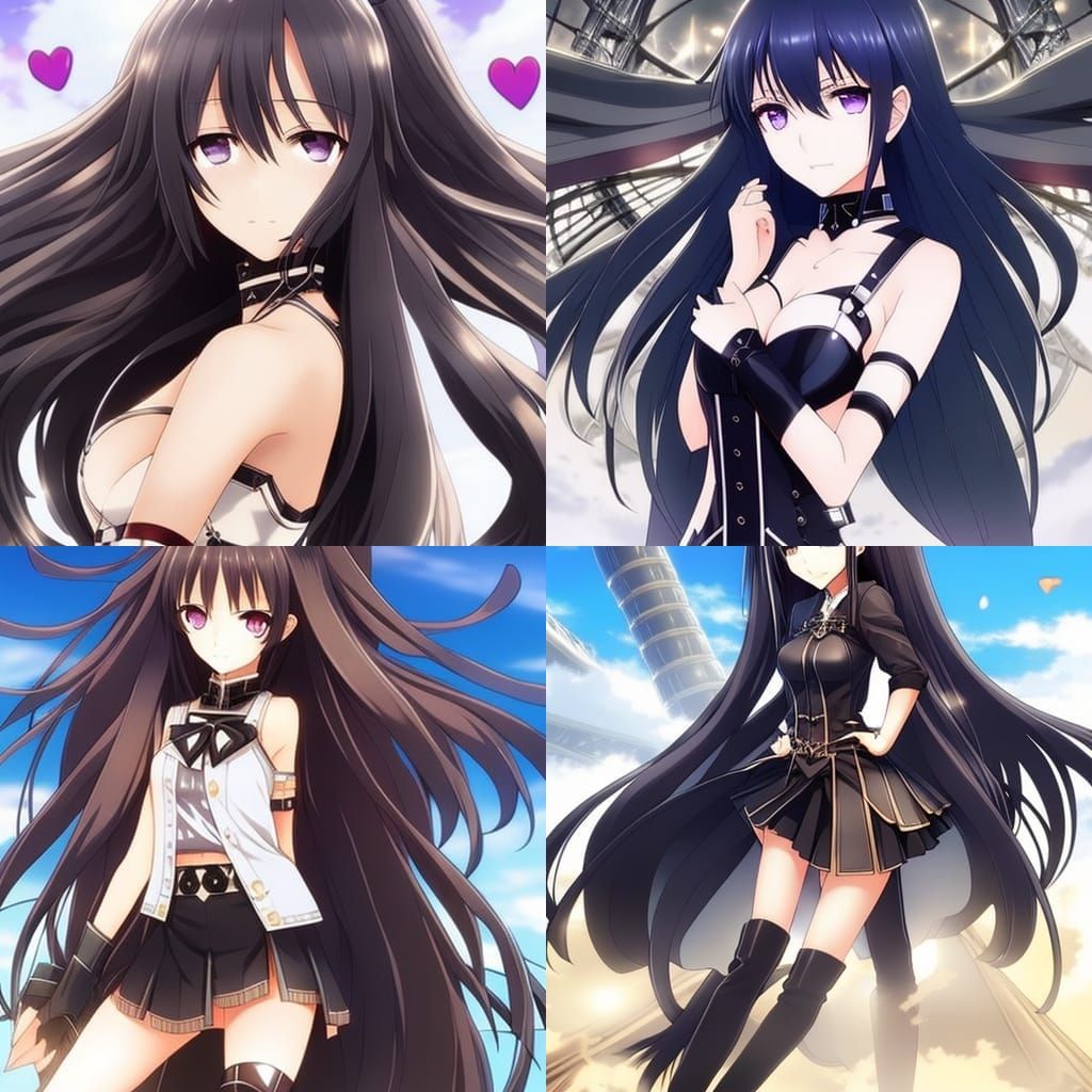 Anime Style Woman in Leather Outfit