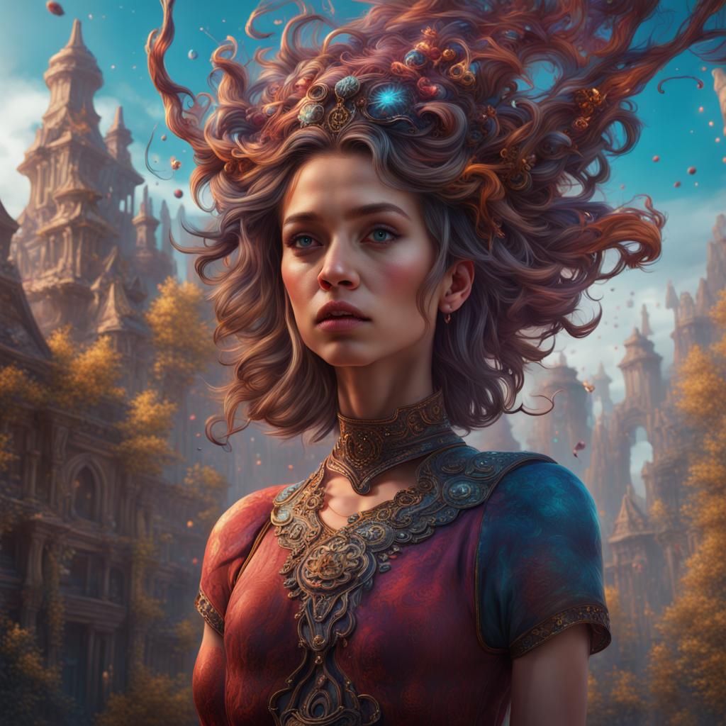 Girl with Open Mind: Detailed Fantasy Art