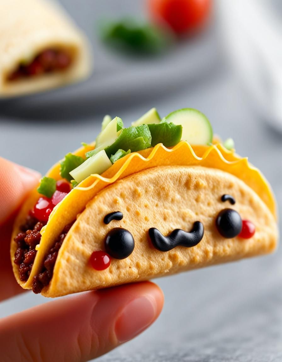 Kawaii Taco Character in Sanrio Style