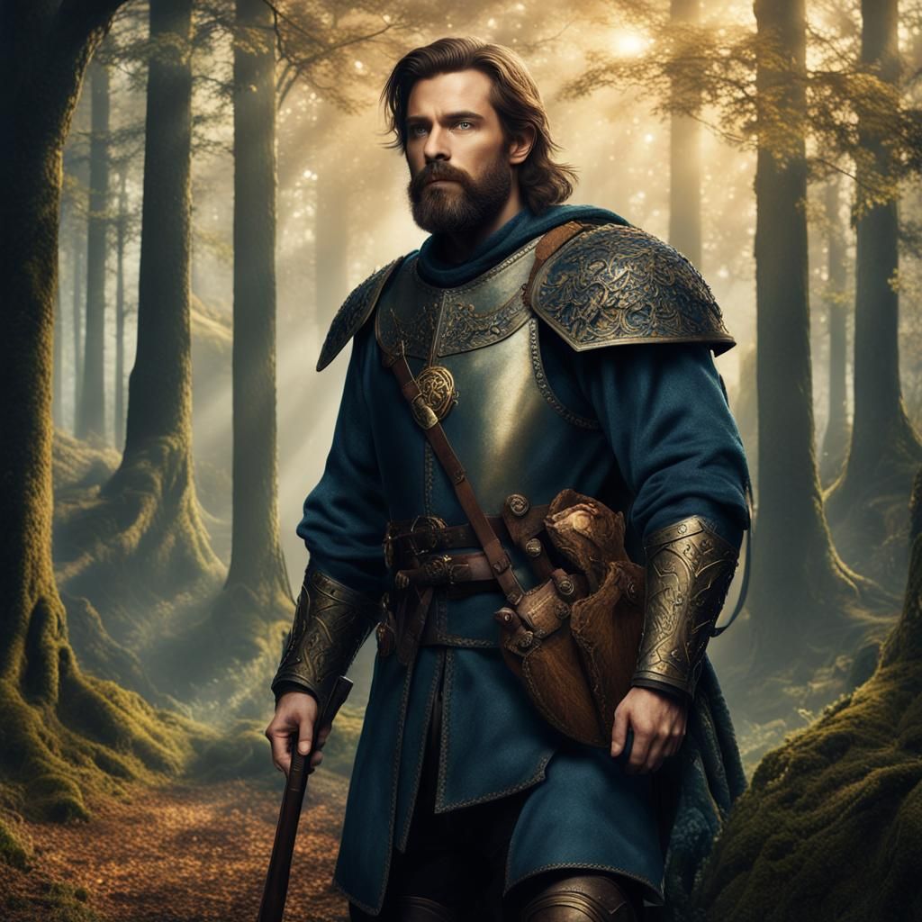 Mystical Forest Guard in Detailed Matte Painting