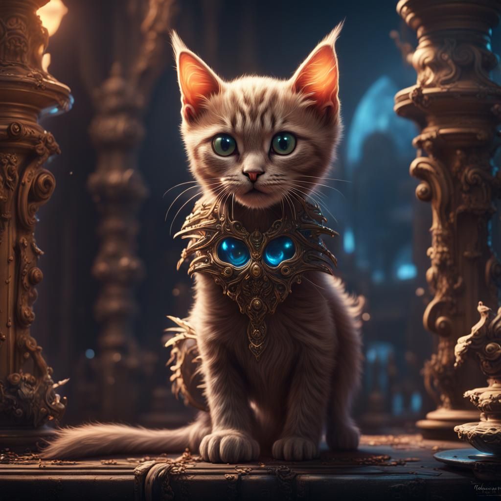 Kitten Watches You Fail: Detailed Matte Painting