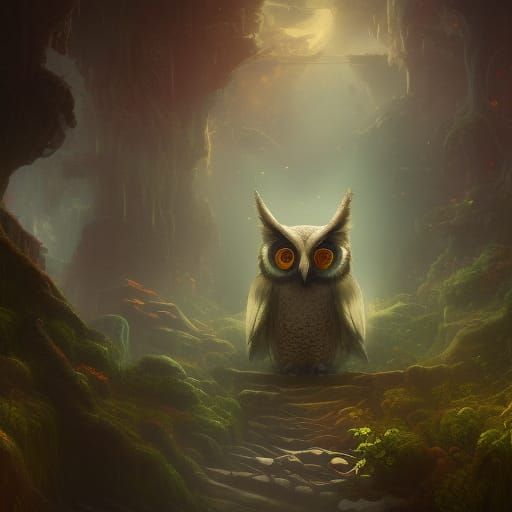 White Owl Grandmother: Detailed Matte Painting
