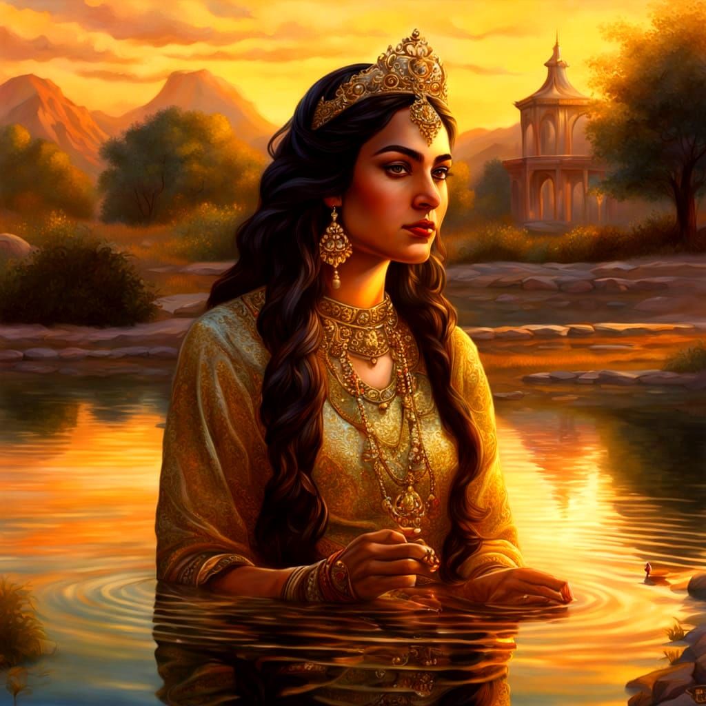 Persian Princess in Enchanting Dreamcore Landscape