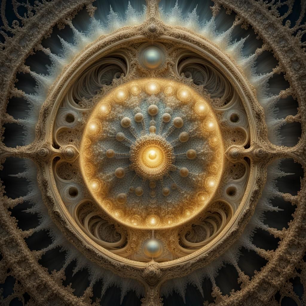 Ethereal Arcology Monument in Luminous Golden Light