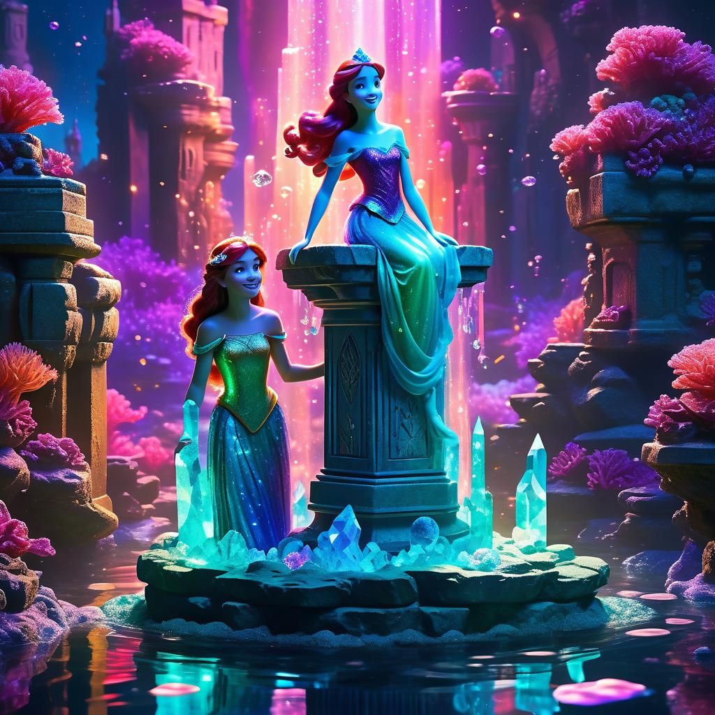 Disney princesses Ariel and Melody