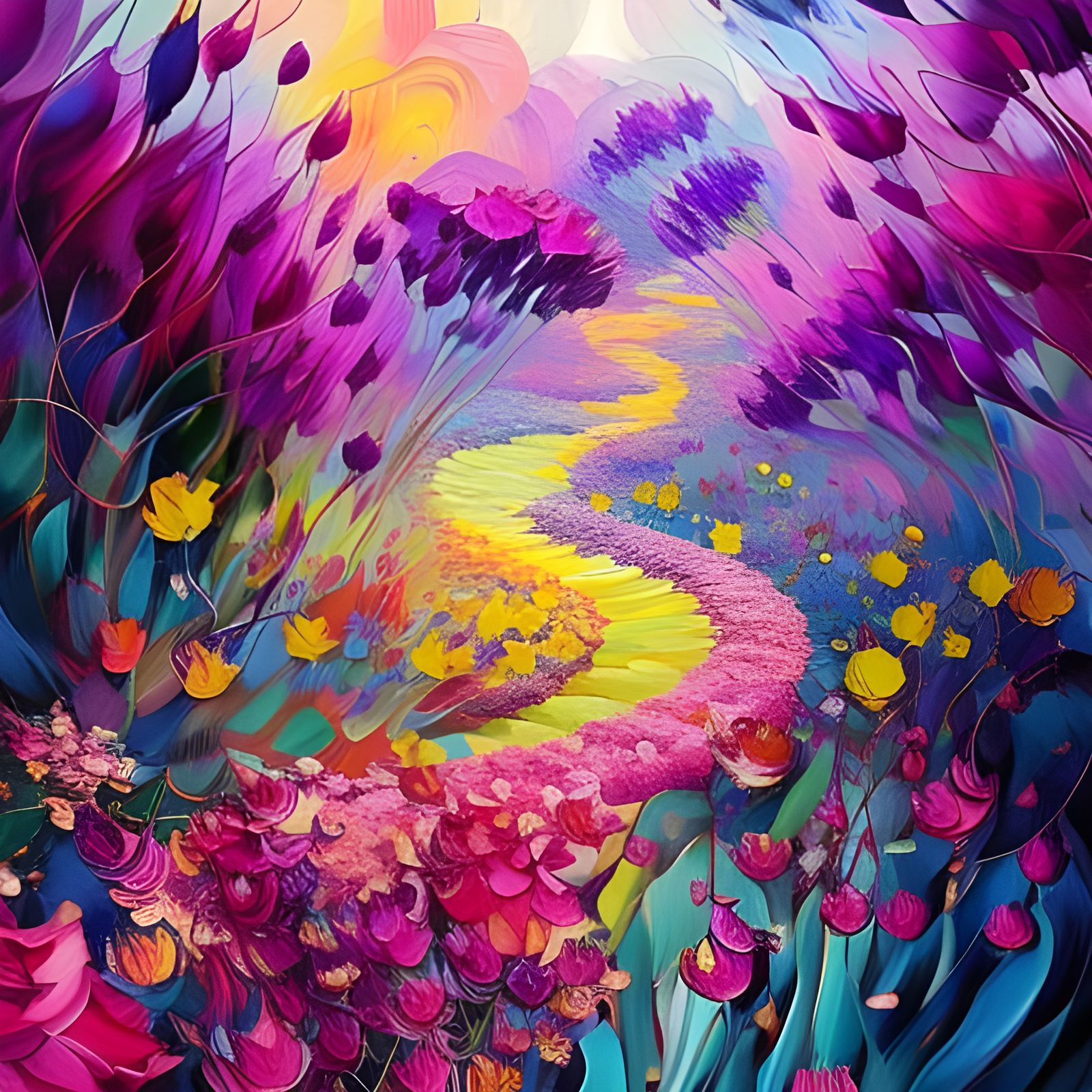 Surreal Floral World in Vivid Colors