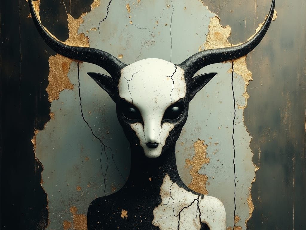 Mecha Alien Deer Stares Down on Astronauts