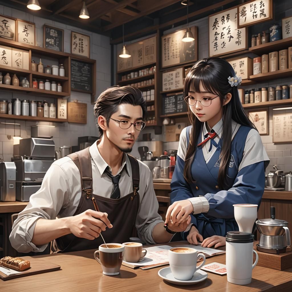 Coffee Shop Scene: 3D Anime Art Lesson