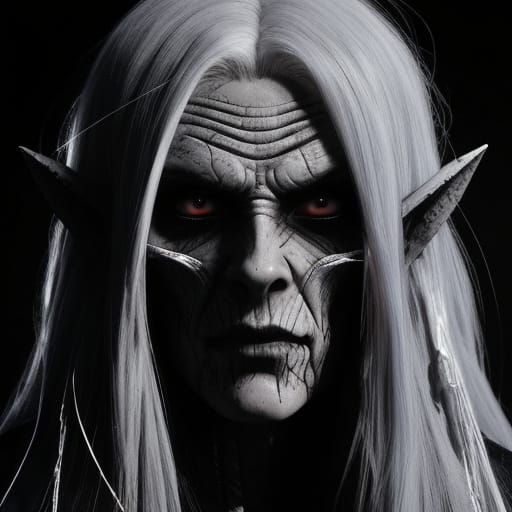 Dark Fantasy Portrait of a Powerful Figure in a Stormy Deser...