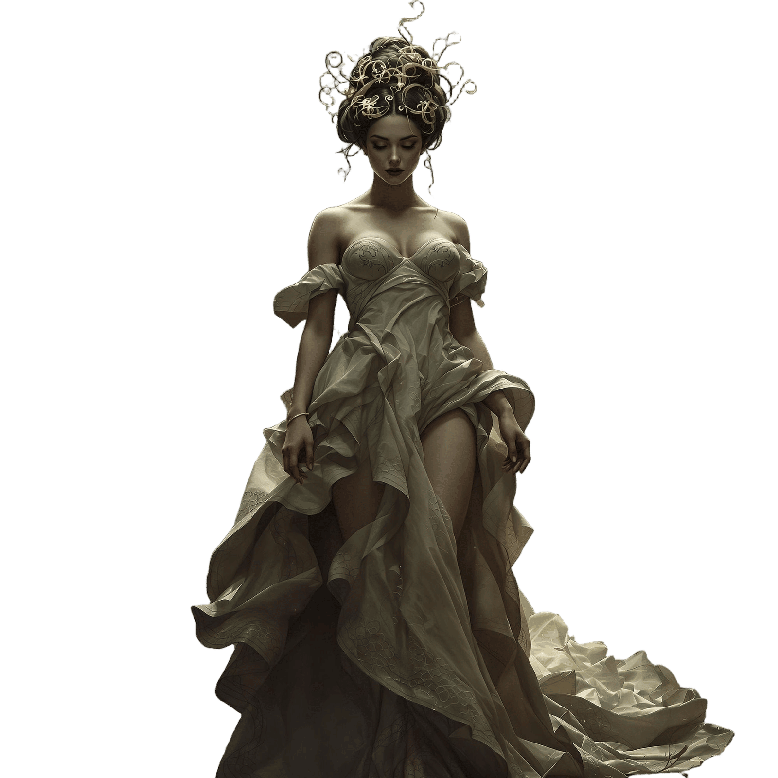 Melpomene: Muse of Tragedy in Detailed Digital Art
