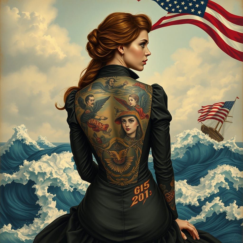 Victorian Lady Showcases Elaborate Tattoos in Nostalgic, Rom...