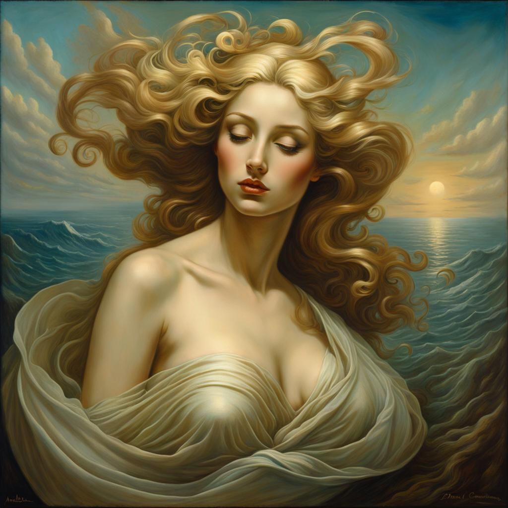 Birth of Venus in Pop Surrealist Style