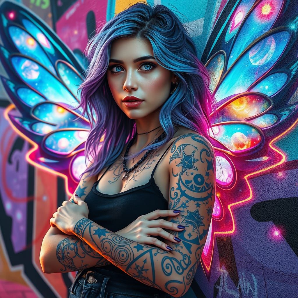 Hyperrealistic Pop Digital Artwork in Cosmic Graffiti Style
