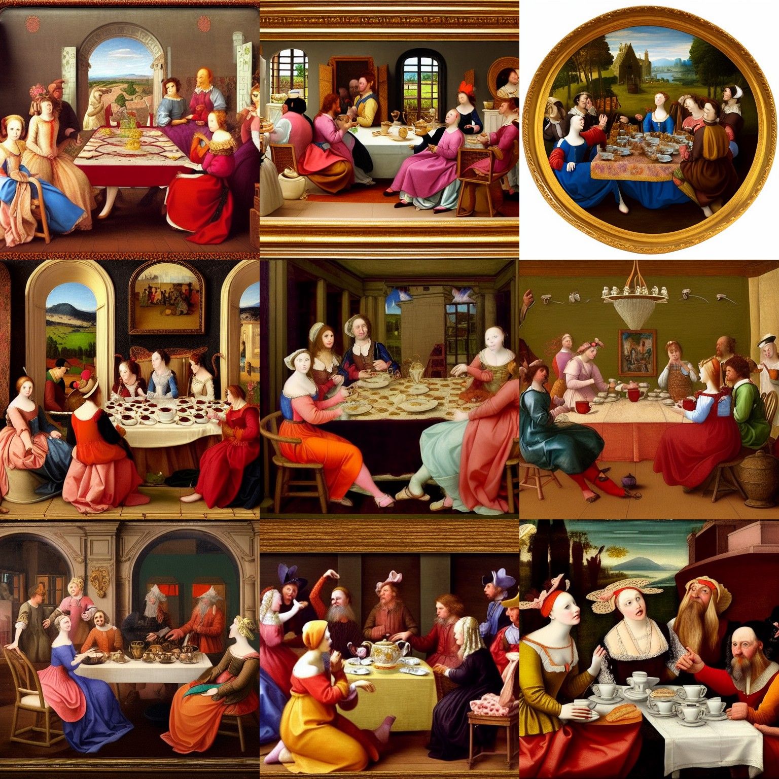 Renaissance Tea Party with Dancing Figures
