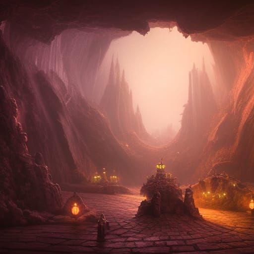 Fantastical Underground Lair Concept Art