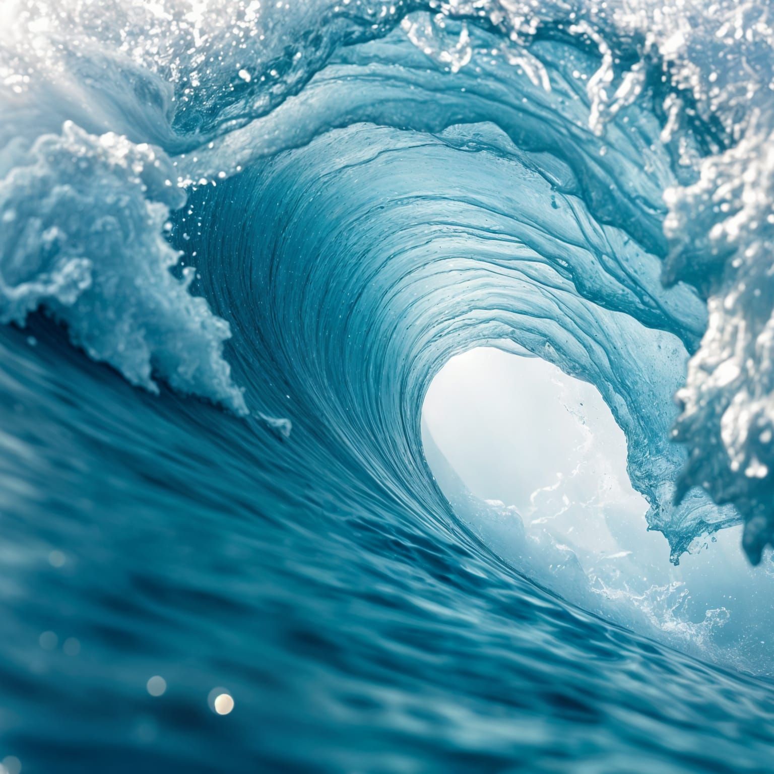 Turbulent Ocean Wave in Vibrant Color