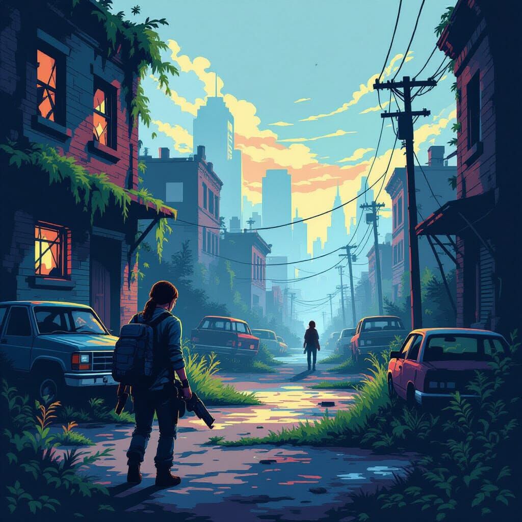 8-Bit Pixel Art of The Last of Us Survivors
