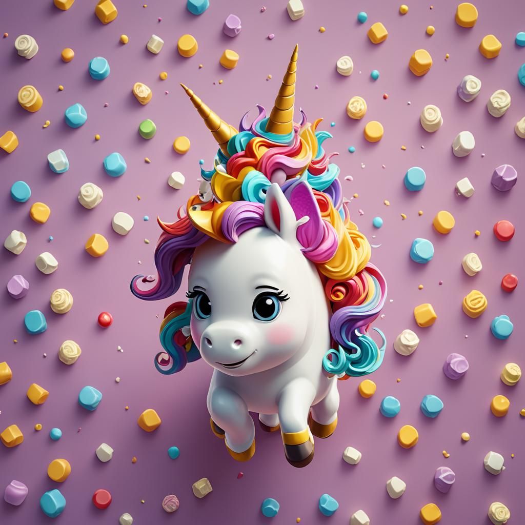 Cute Unicorn Butter: Pixar-Style 3D Digital Art