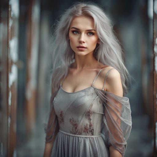 Woman in Red Dress, Detailed Digital Art