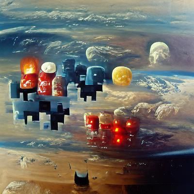Space Invaders: Oil Painting