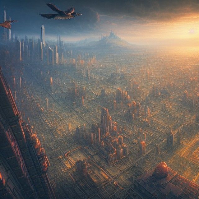 Bird's-Eye View of Historicism Mega City