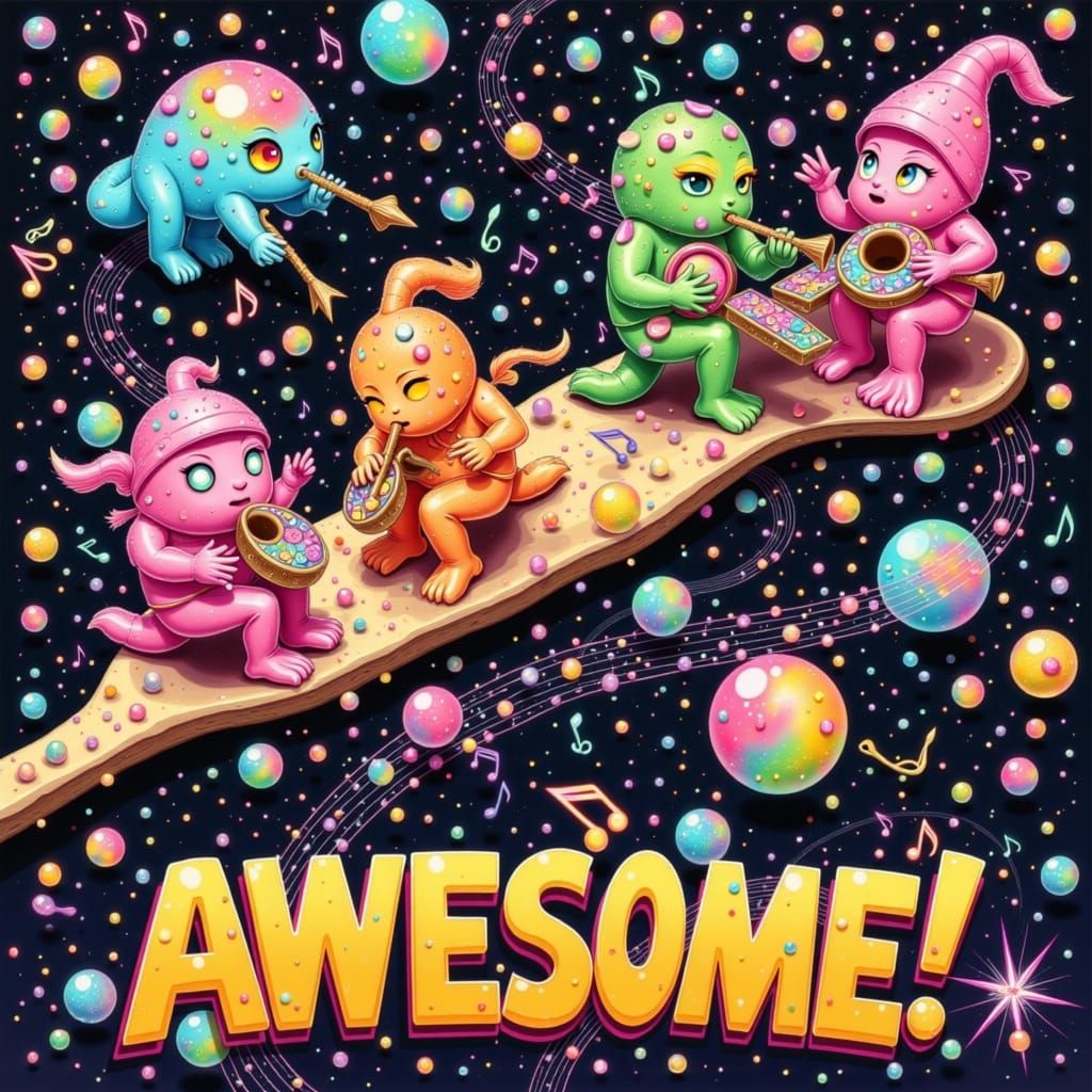 Jellybean People's Spoon Concert, Whimsical Art Style