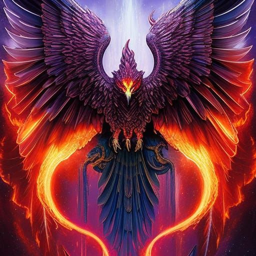 Fiery Phoenix Rises in Dystopian Dieselpunk Style