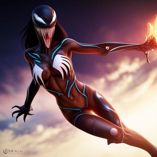 Venom Bikini Girl: Detailed Fantasy Concept Art