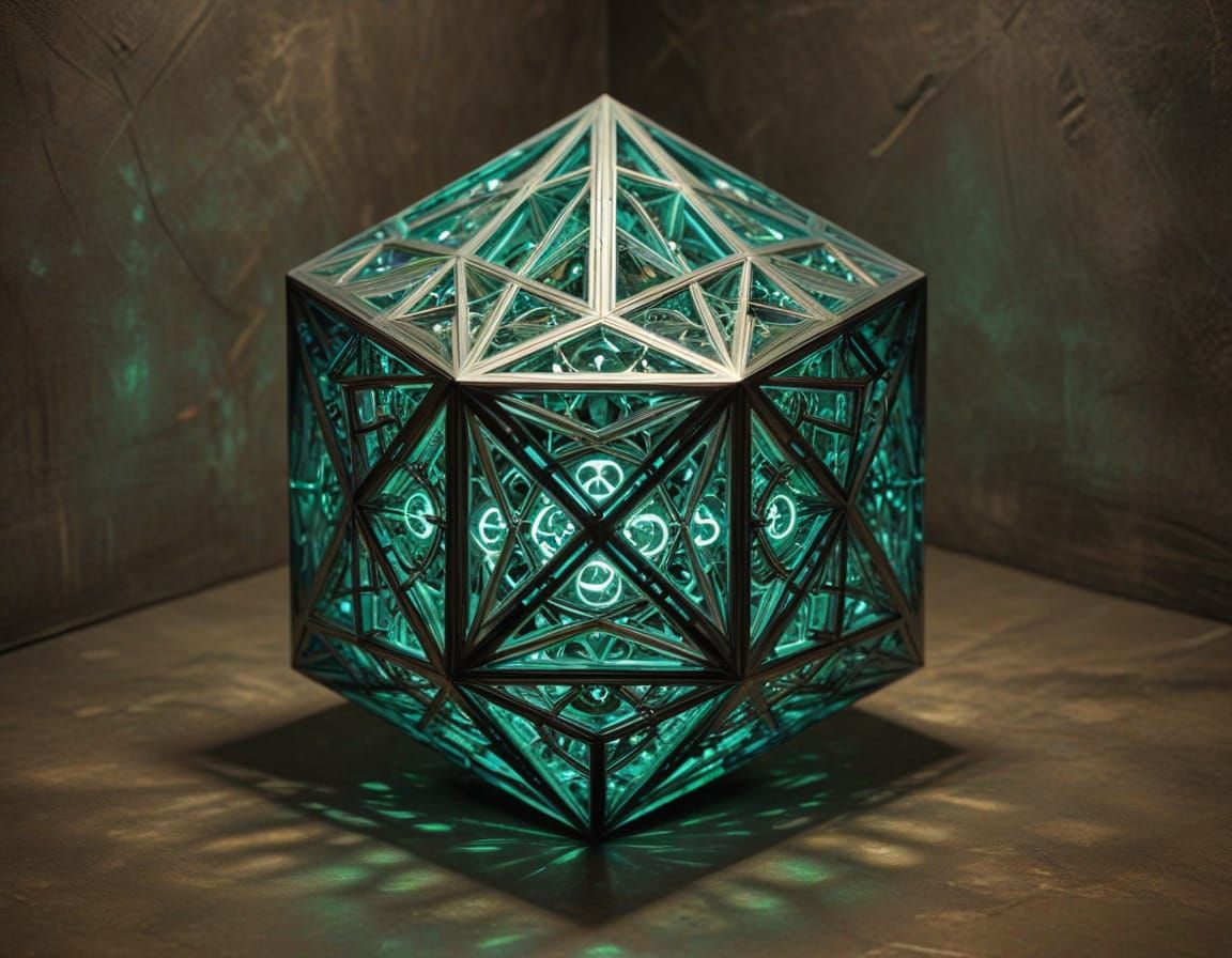 squazoodling 3D recursive geometric math art resined acrylic...