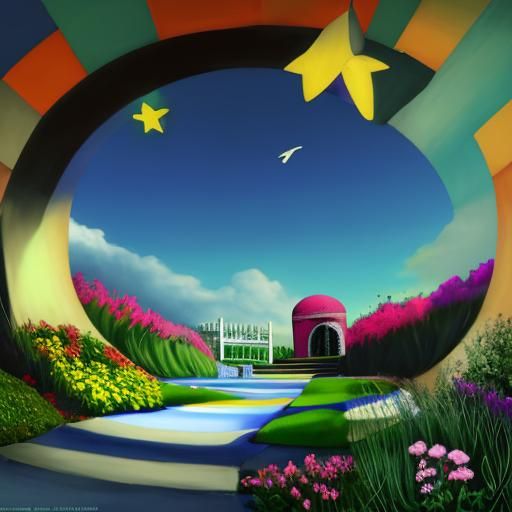 AI Interpretation of a Garden Scene