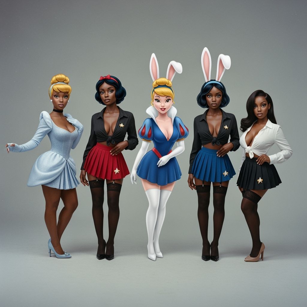 Photorealistic Pin-Up Girls: Hybrid Fairytale Characters