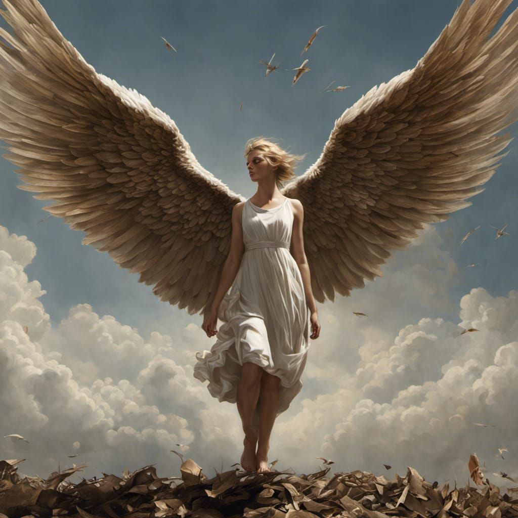 The Hot Angel: Photorealistic Surreal Concept Art