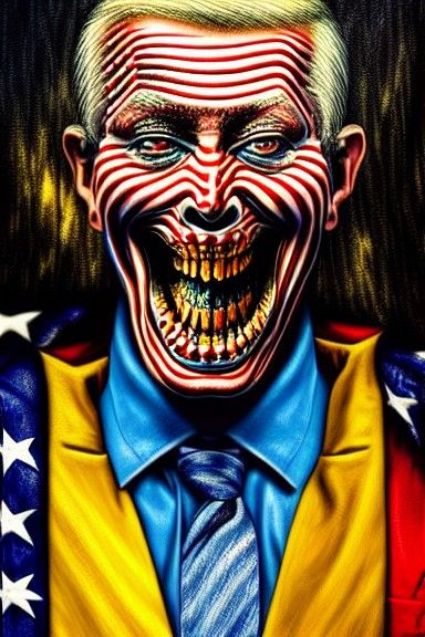 Surreal Political Nightmare: Intricate Digital Art