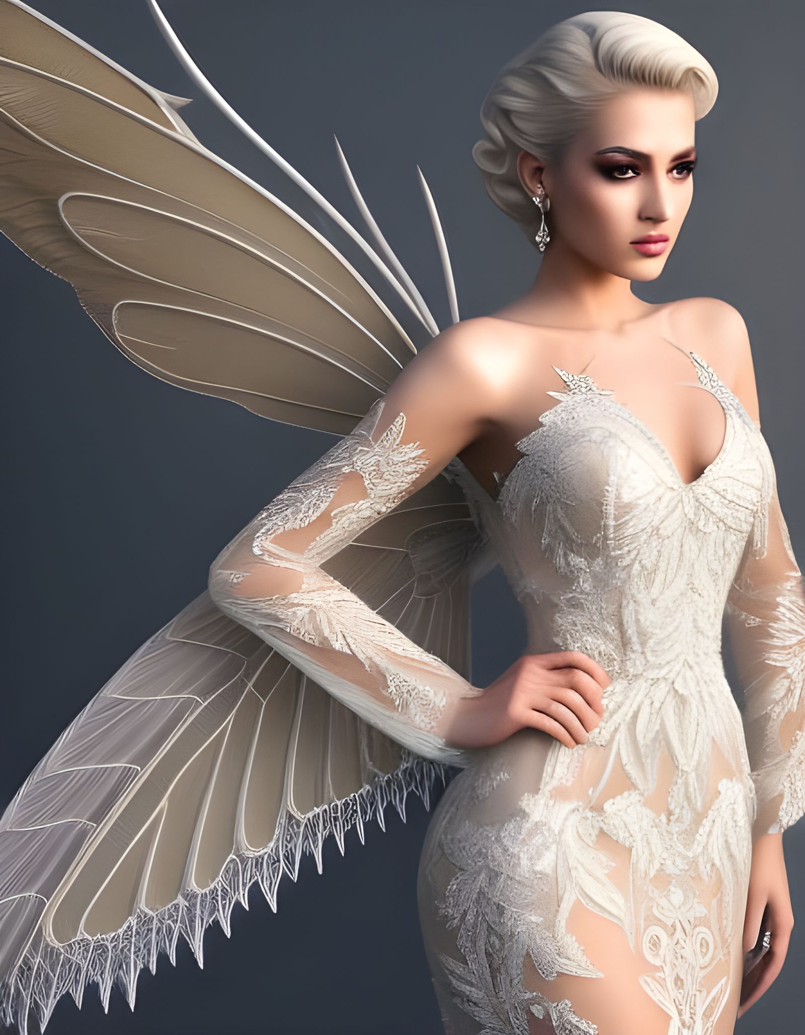 Detailed Portrait of a Beautiful Blonde Fairy