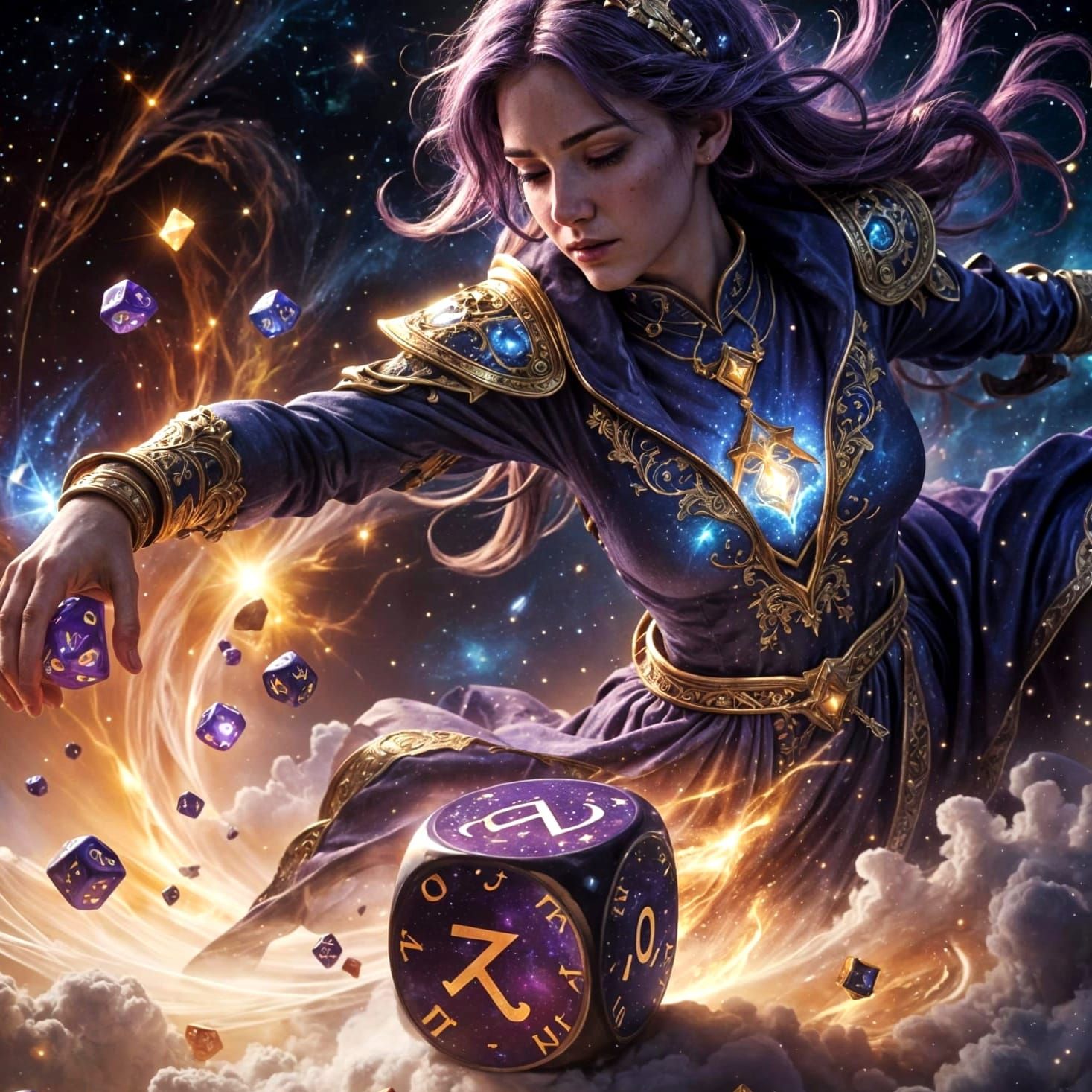 Celestial Entity Gambles with Fate in Cosmic Nebula