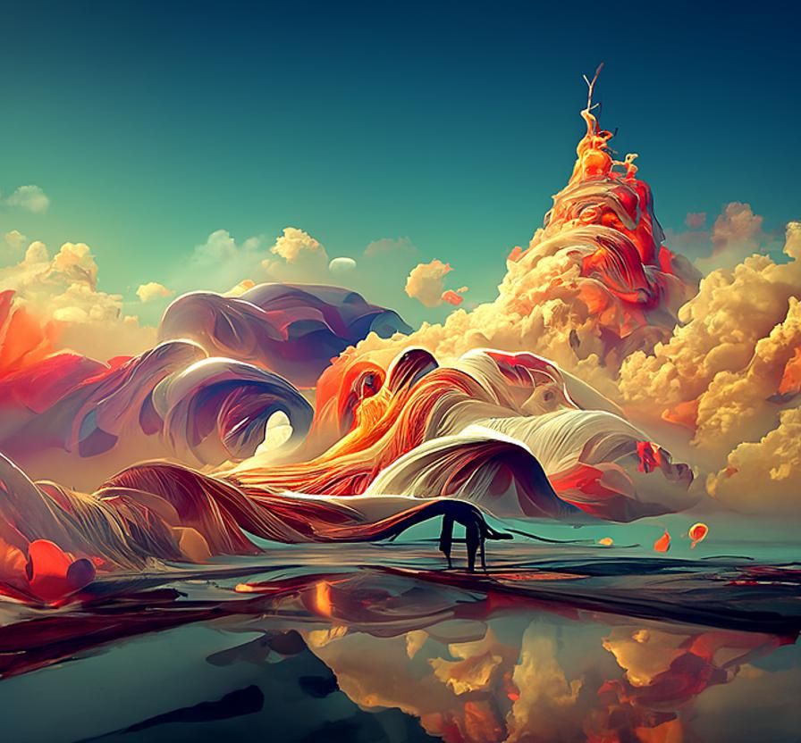 Surreal Liminal Landscape, Digital Illustration