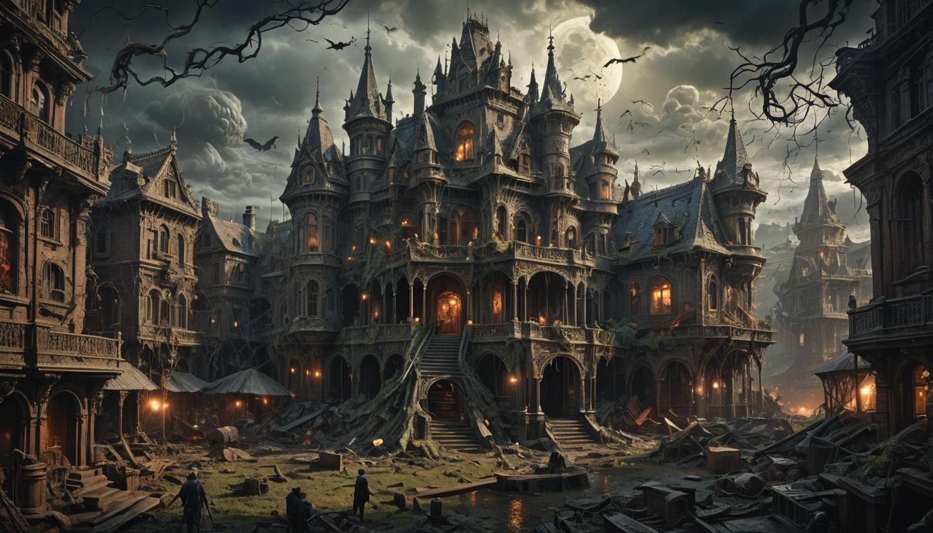 Nightmare Slices Through Haunted Dreams: Digital Matte Paint...