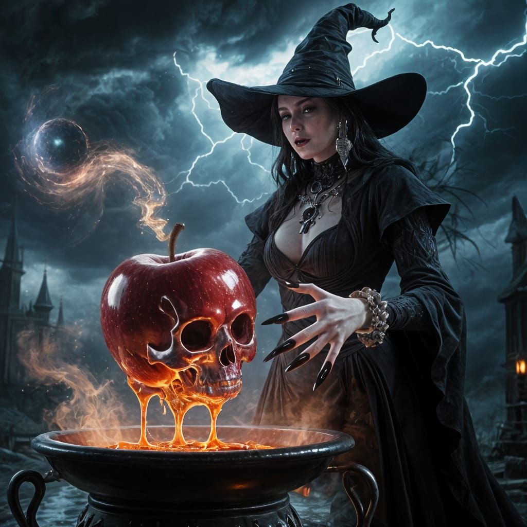 Wicked Witch Conjures Poison Apple in Cosmic Storm