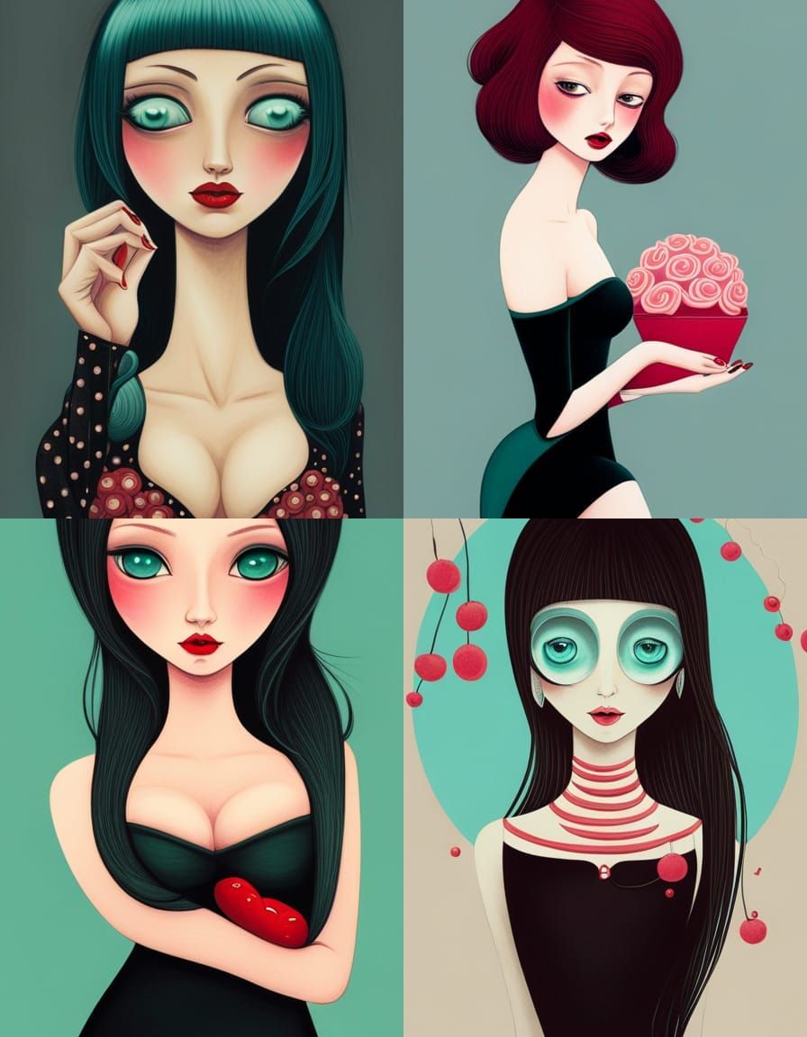 Dreamy Character Portrait in Pop Surrealism Style