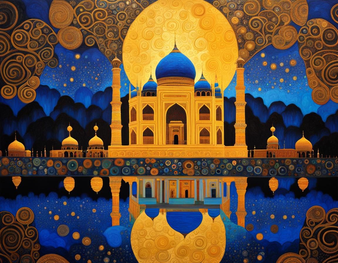Mystic Taj Mahal in Klimt Style
