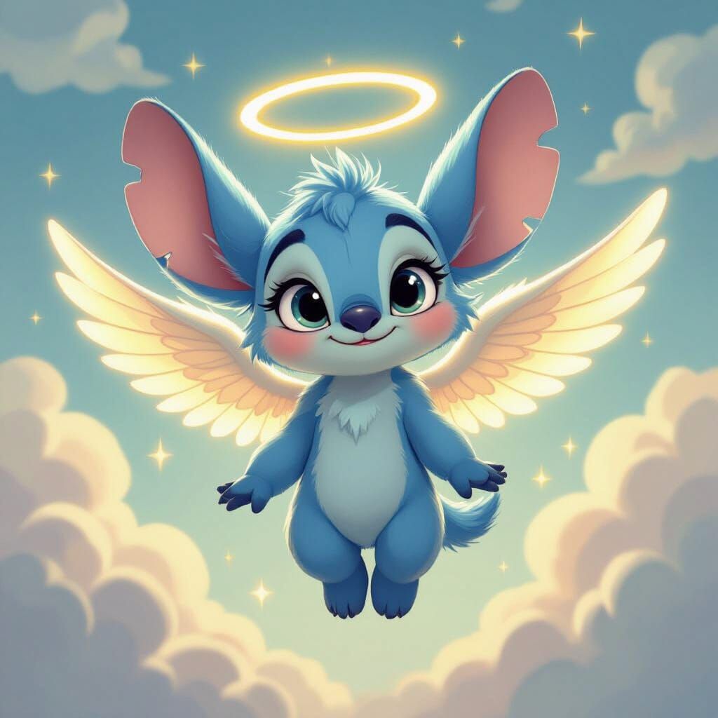 Whimsical Angel Character Illustration in Playful Animation ...