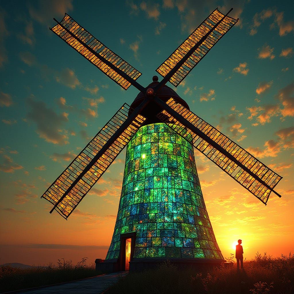 Gustav Klimt-Inspired Science Fiction Stained Glass Masterpi...