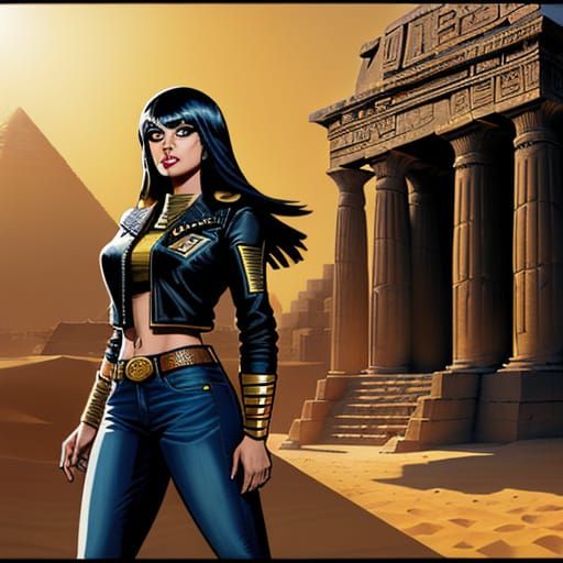 Egyptian Goddess in Comic Book Style
