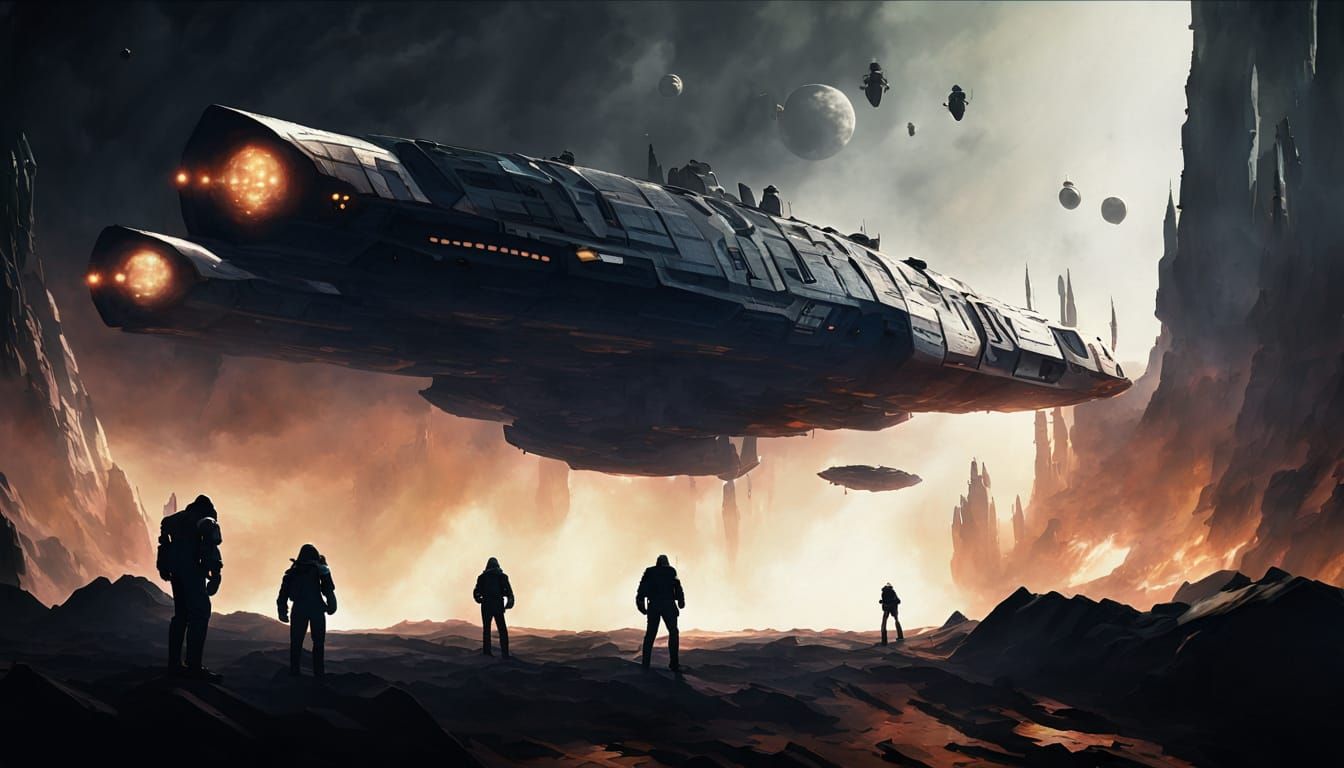 Captain Harlock in Epic Space Battle Concept Art