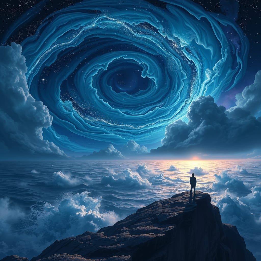 Epic Celestial Ocean Landscape in Digital Art Style