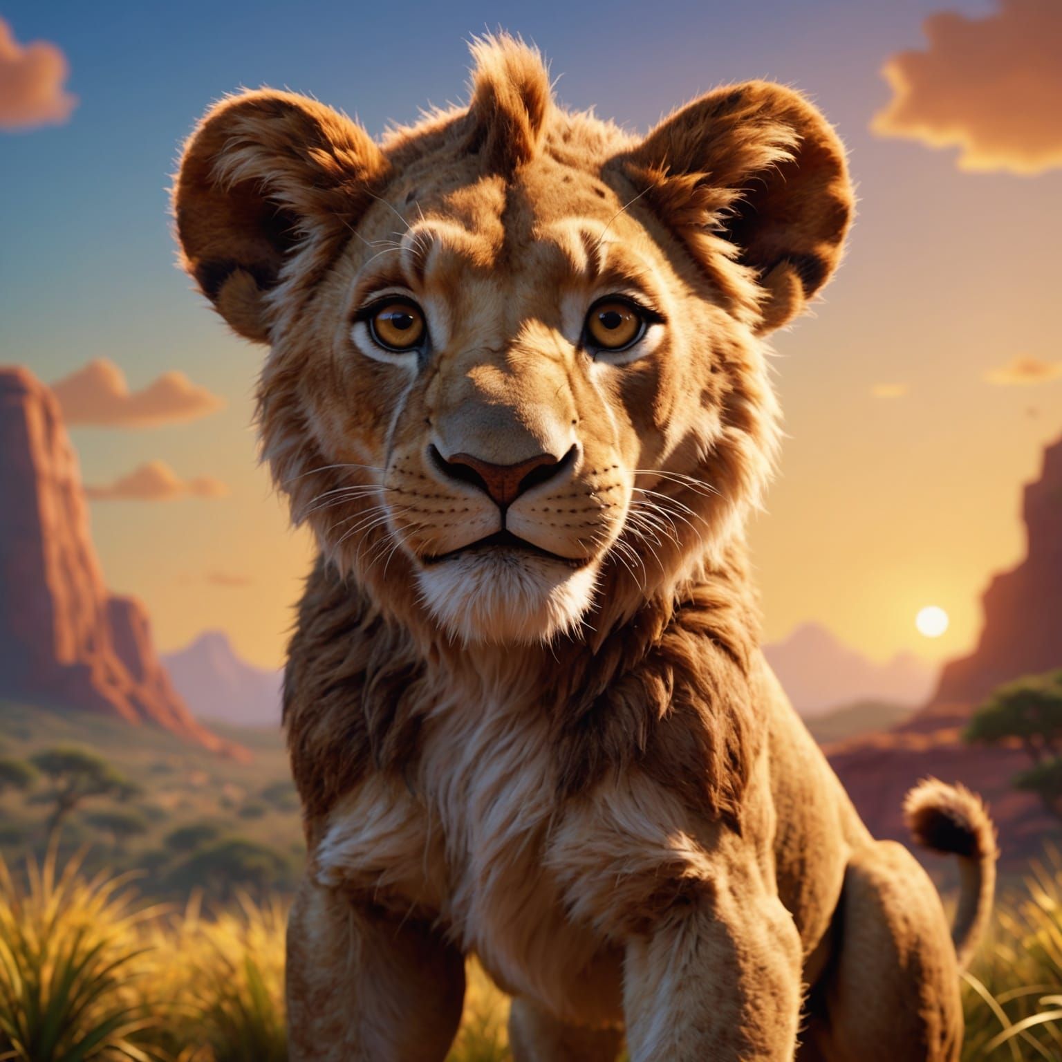 Simba from Lion King: 3D Digital Art