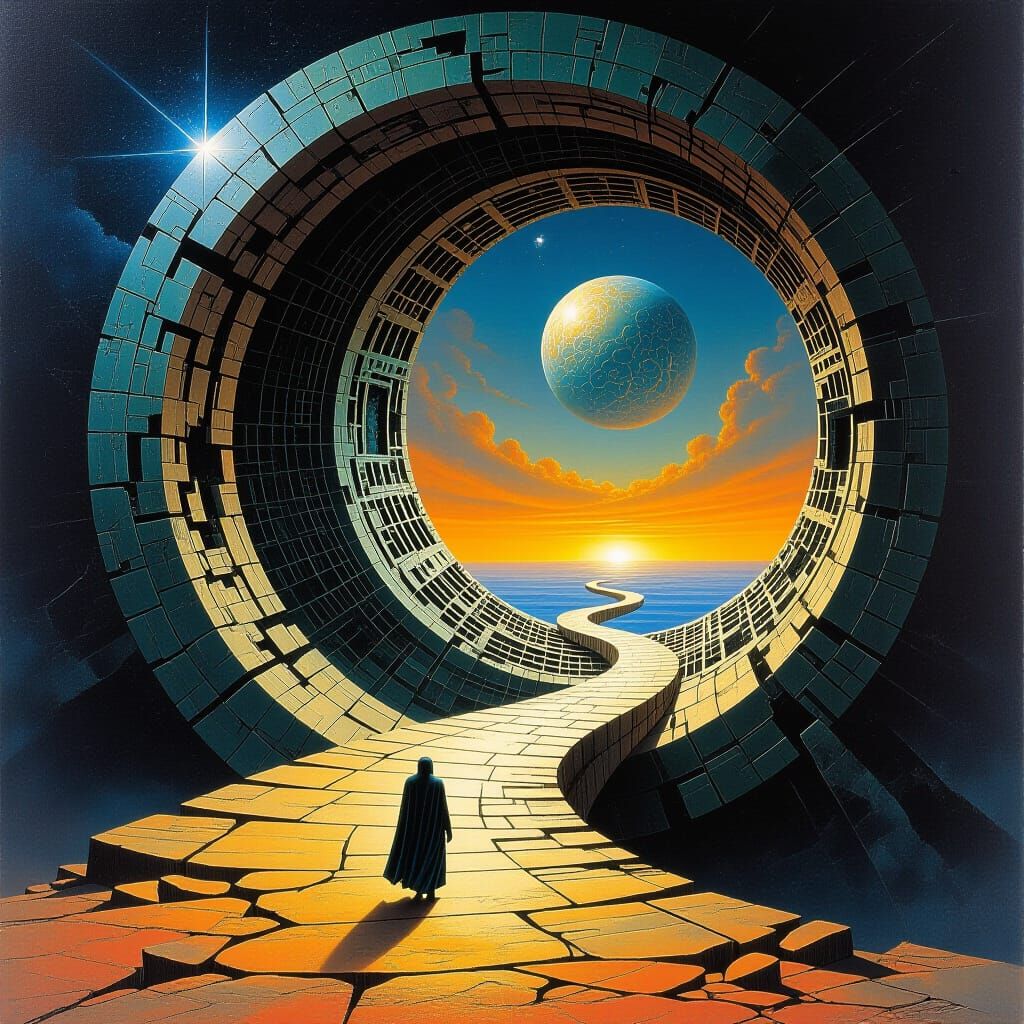 Surreal Transition to Stargate in Circular Portal