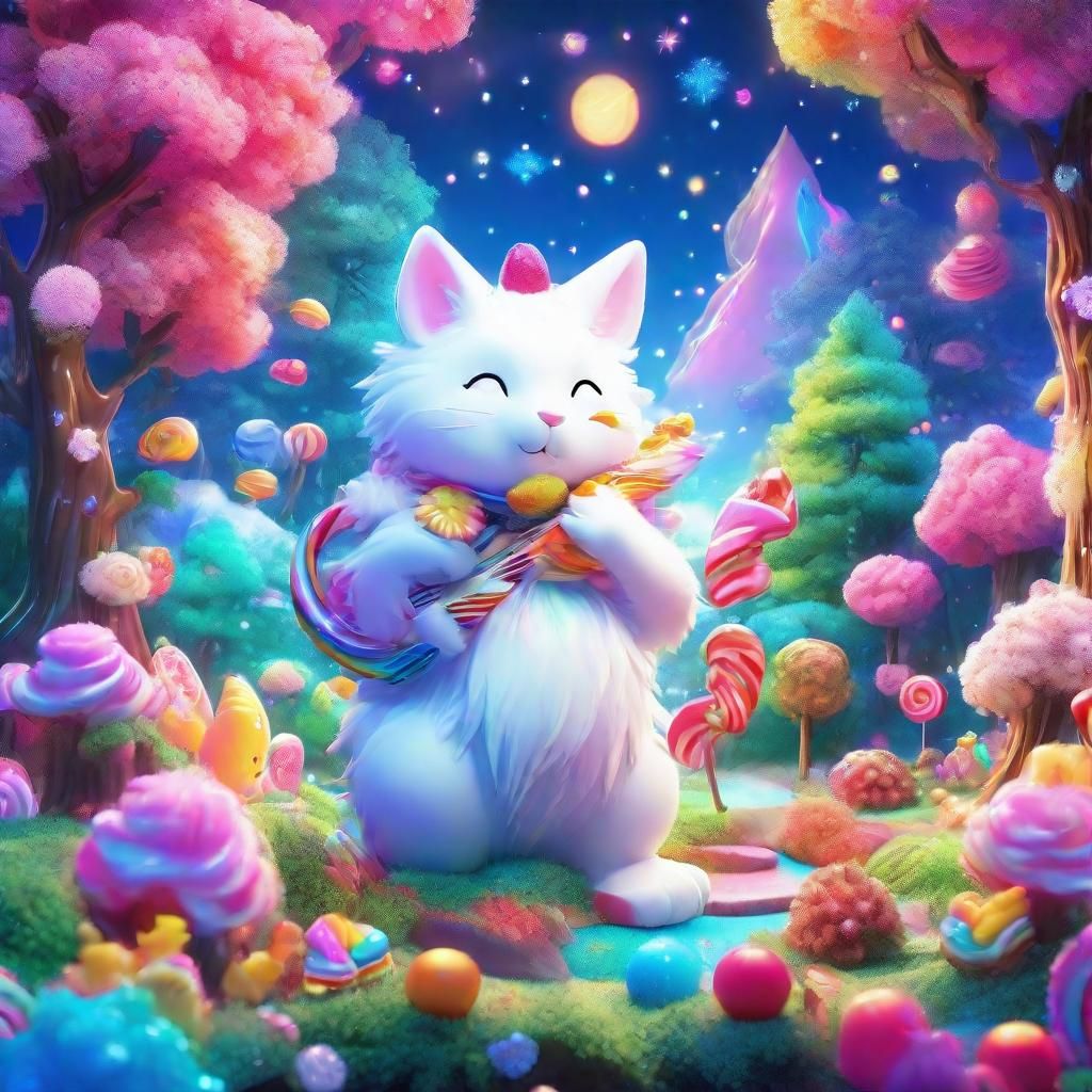 Candy Dreamscape Forest Guardian in Anime Style