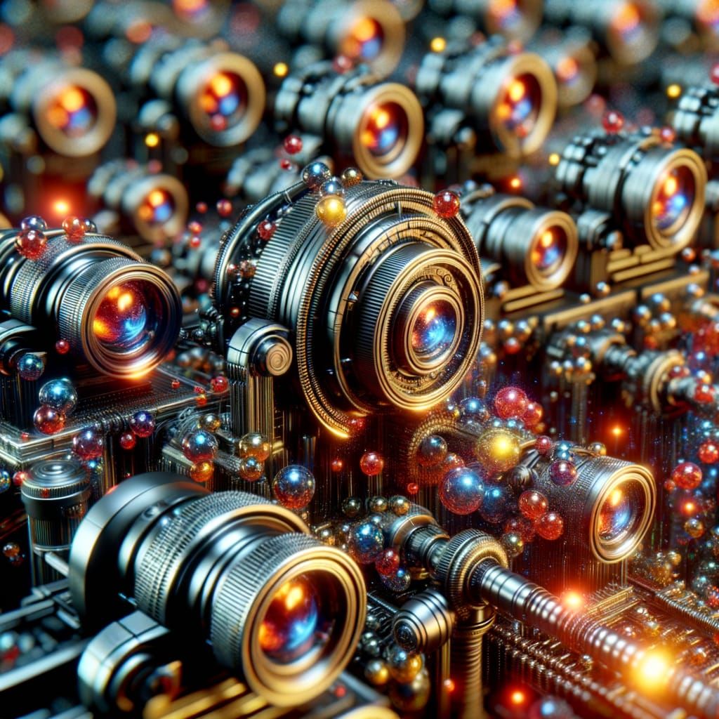 Surreal Metallic Nanobots Dance in Atomic Wonderland