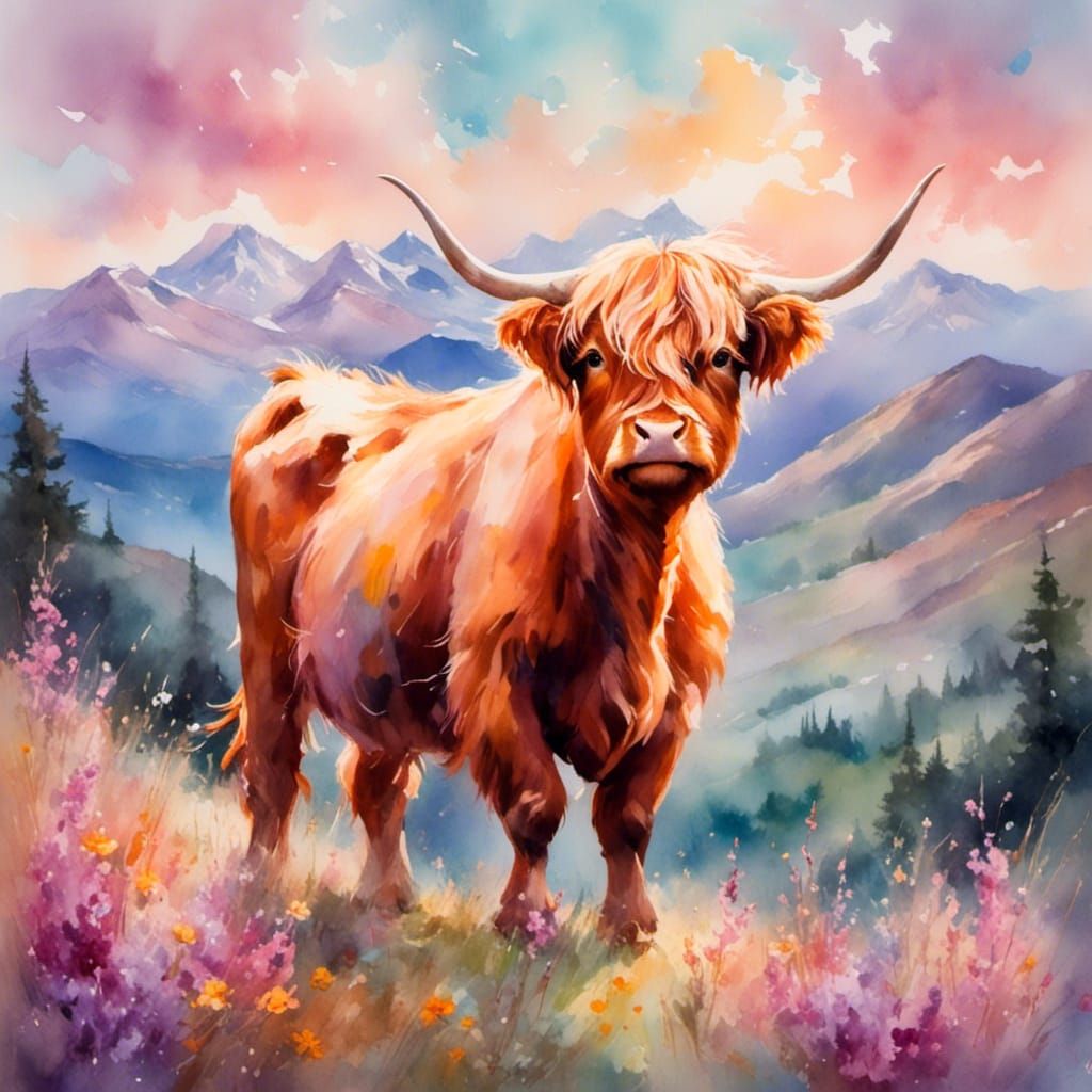 <lora:Pastels:1.0> <lora:Soft Animals:1.0> Highland coo baby...